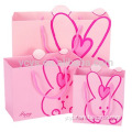 Creative design of rabbit paper bags, Cute pink kids birthday gift paper bags, personalized paper bags with handles